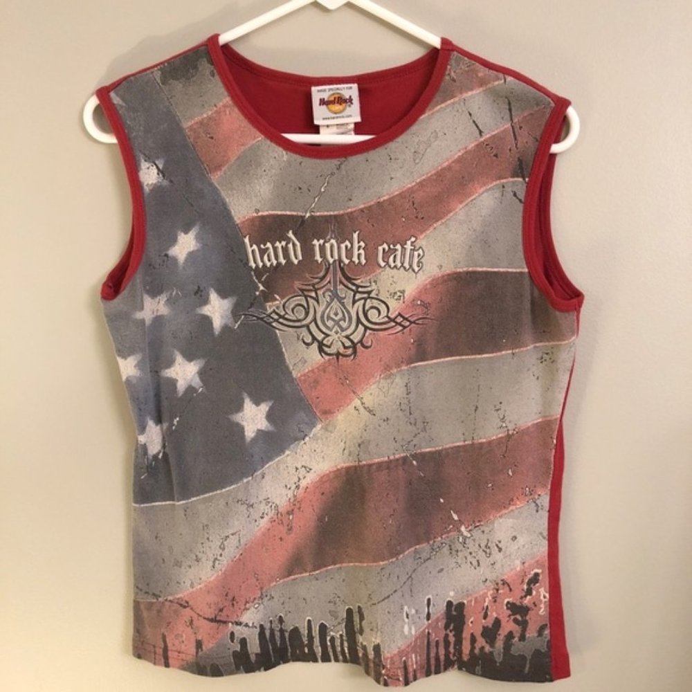 Vintage Hard Rock Cafe American Flag tank